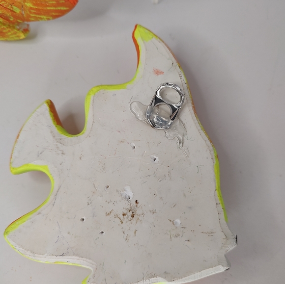 Vintage Orange Fish Chalkware Repainted Set Of 3 Wall Decor - Picture 13 of 14
